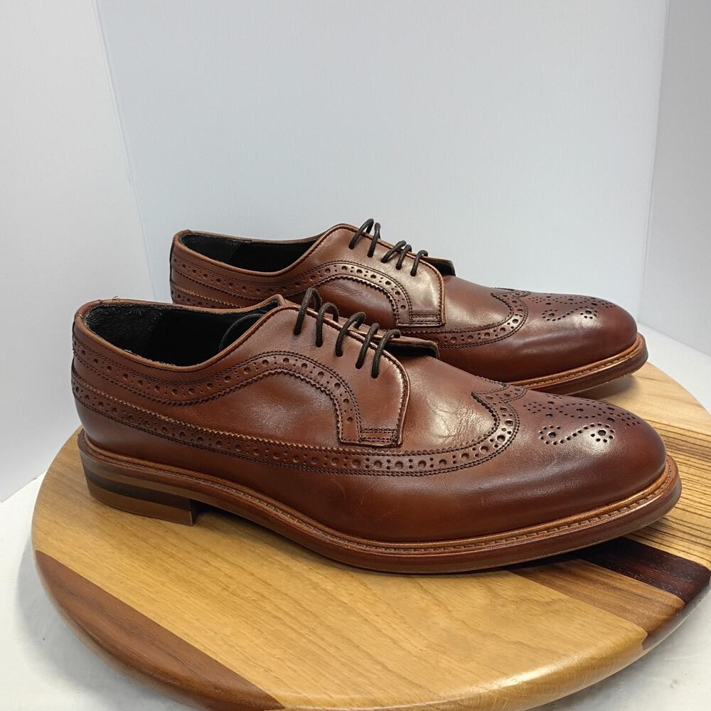 Crosby Square Cognac Leather FLEETWOOD Men’s Wingtip Shoes US 12